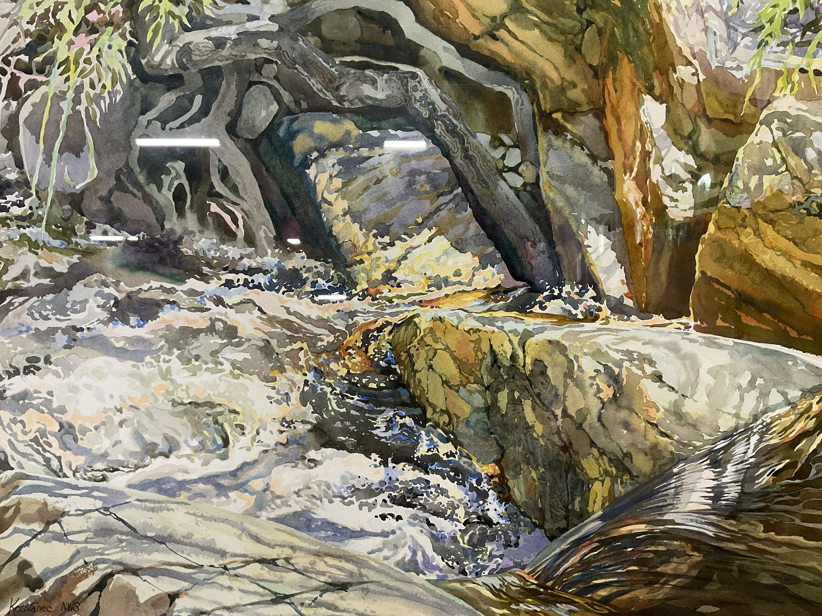 JIM KOSNAVEC Signed Watercolor Painting XL (1 of 10)