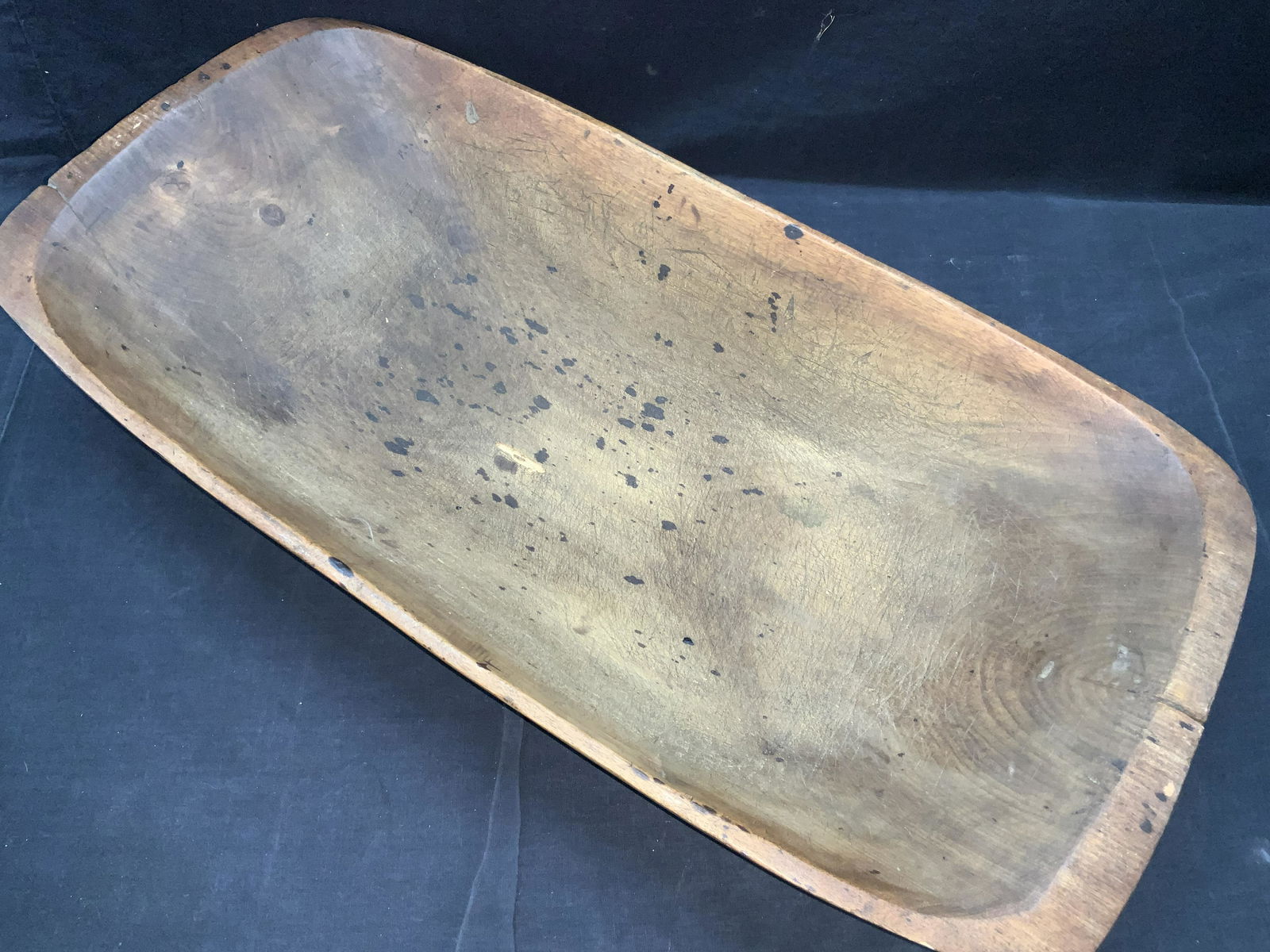 Vintage Wooden Carved Dough Bowl (1 of 9)