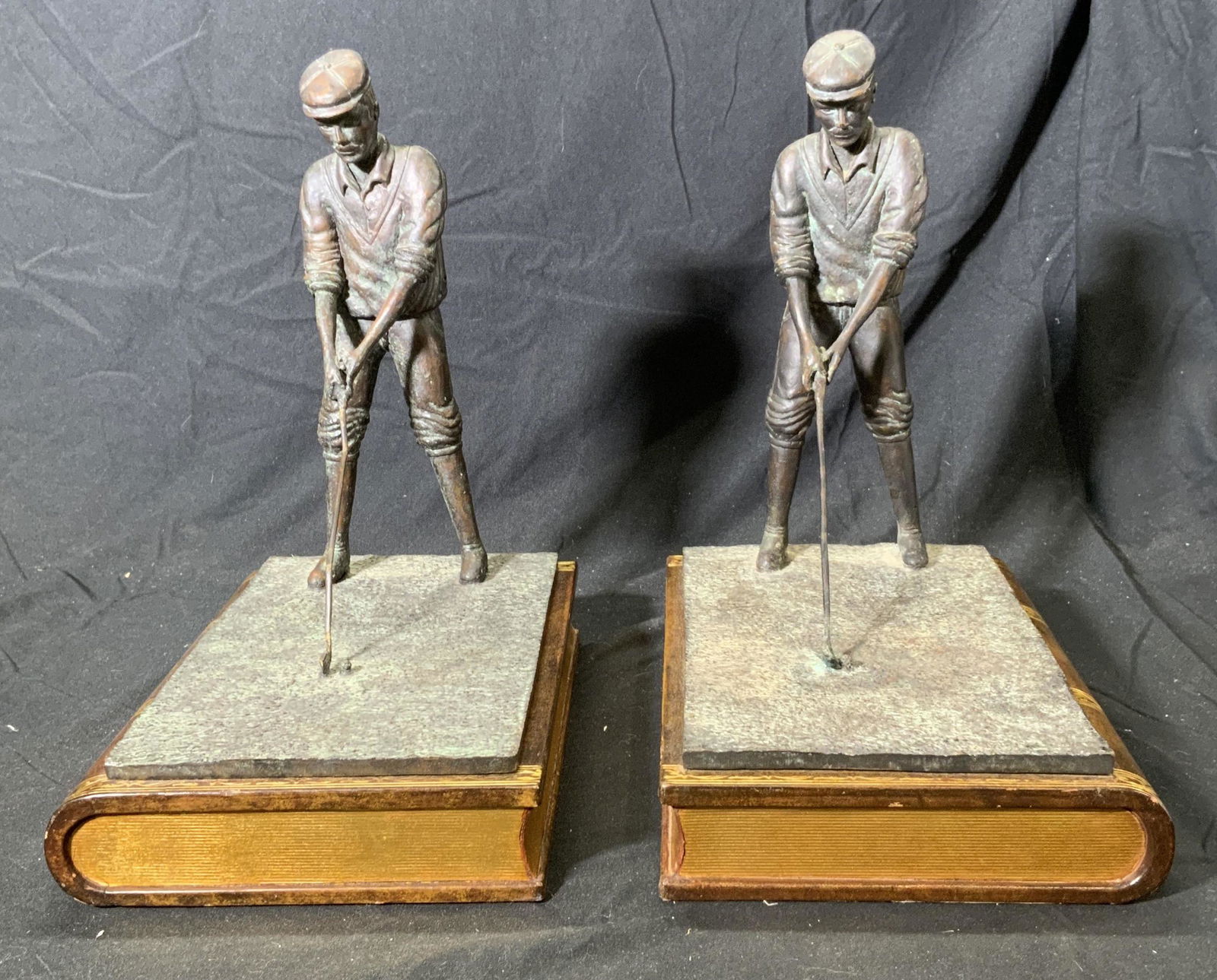 Pair Maitland Smith Vintage Golf Motif Bookends (1 of 7)
