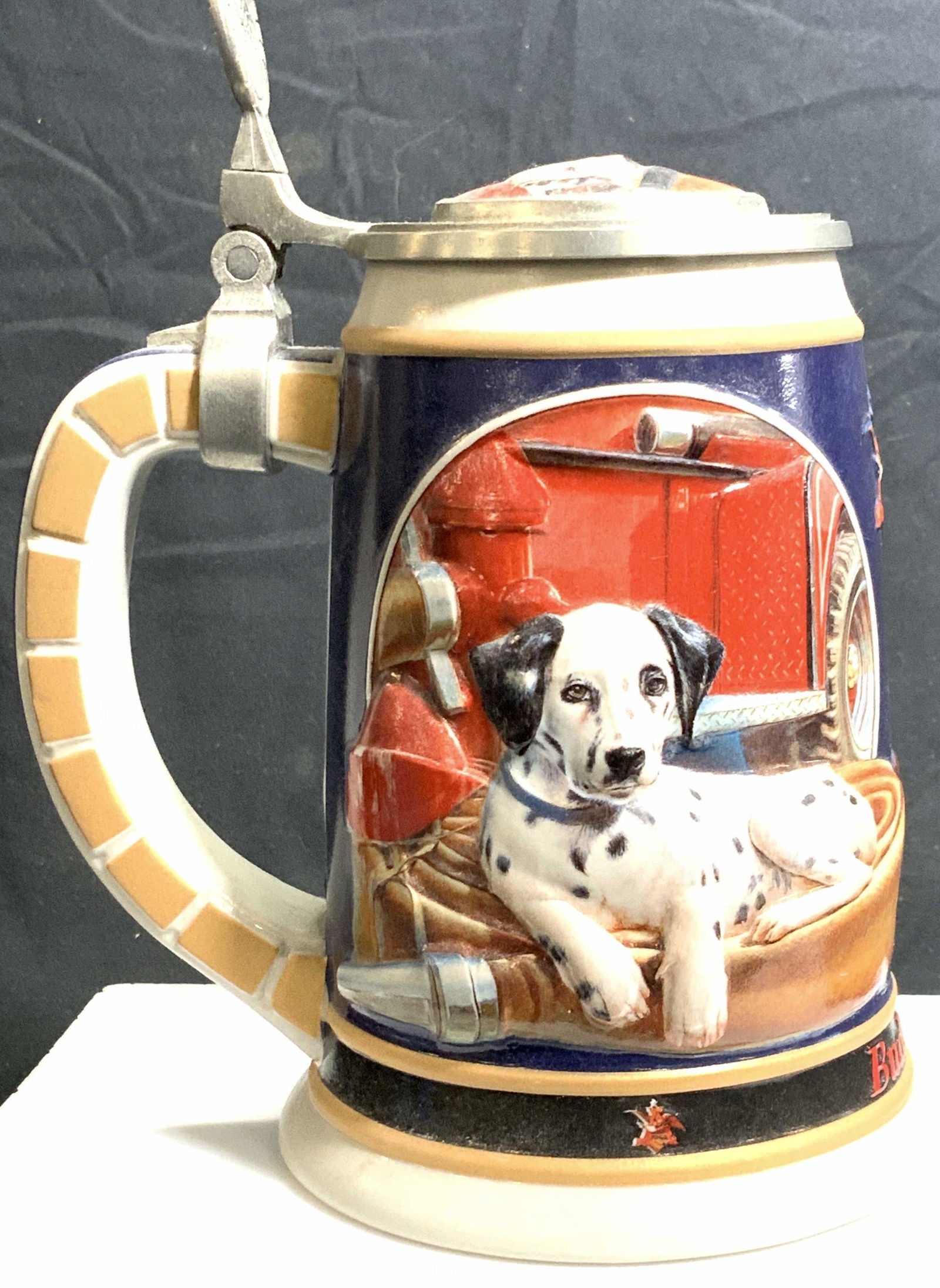 Budweiser Anheuser Busch Dalmatian Tankard, sgn (1 of 7)