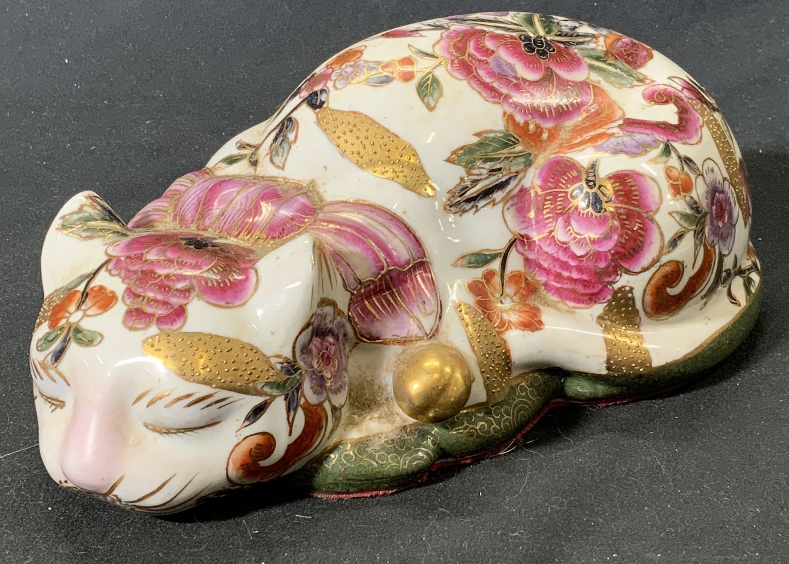 Hand Painted  Floral Ceramic Cat Figure (1 of 6)