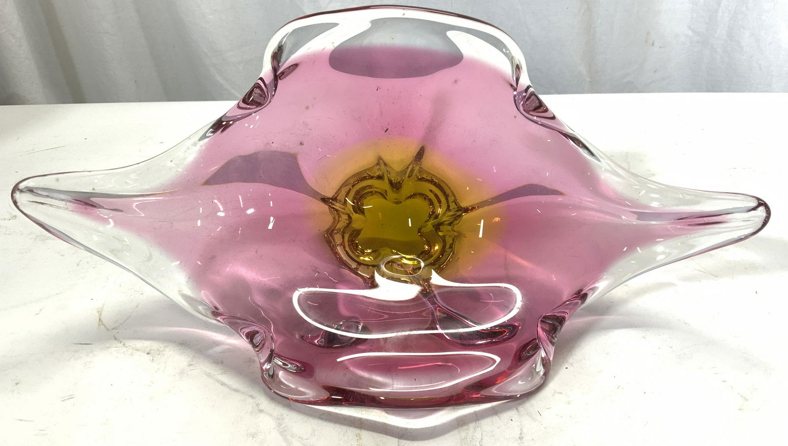 Czech Cranberry Art Glass Vessel (1 of 8)