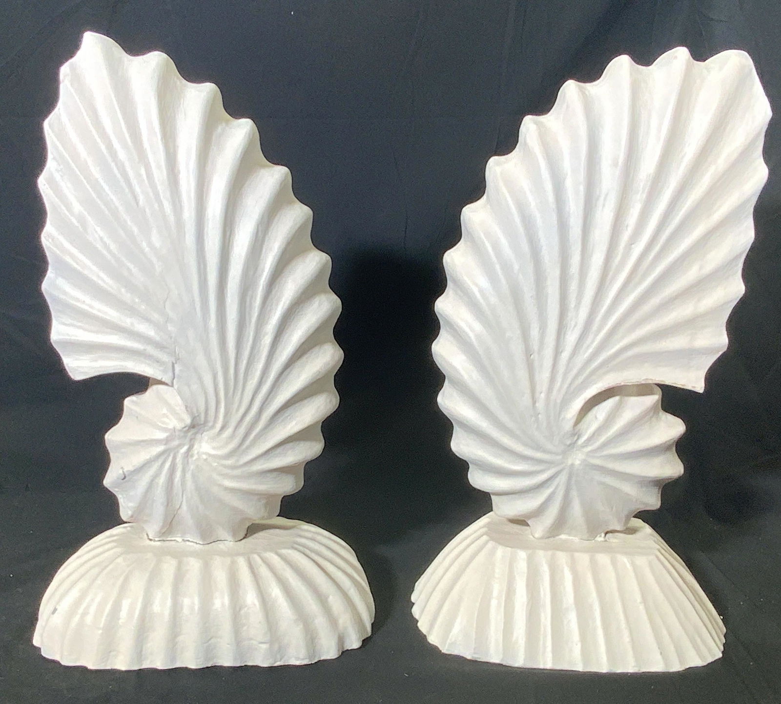 Lot 2 Vintage Carved Wood Nautilus Motif Sculpture (1 of 6)