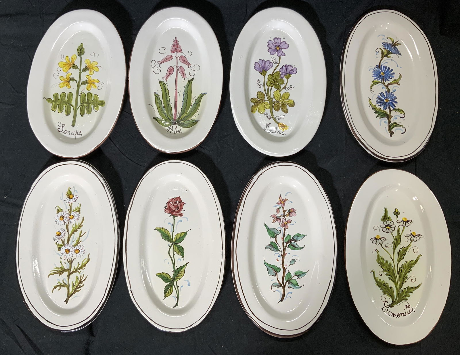 Set 8 GUBBIO & More Vintage Floral Plates Italy (1 of 6)
