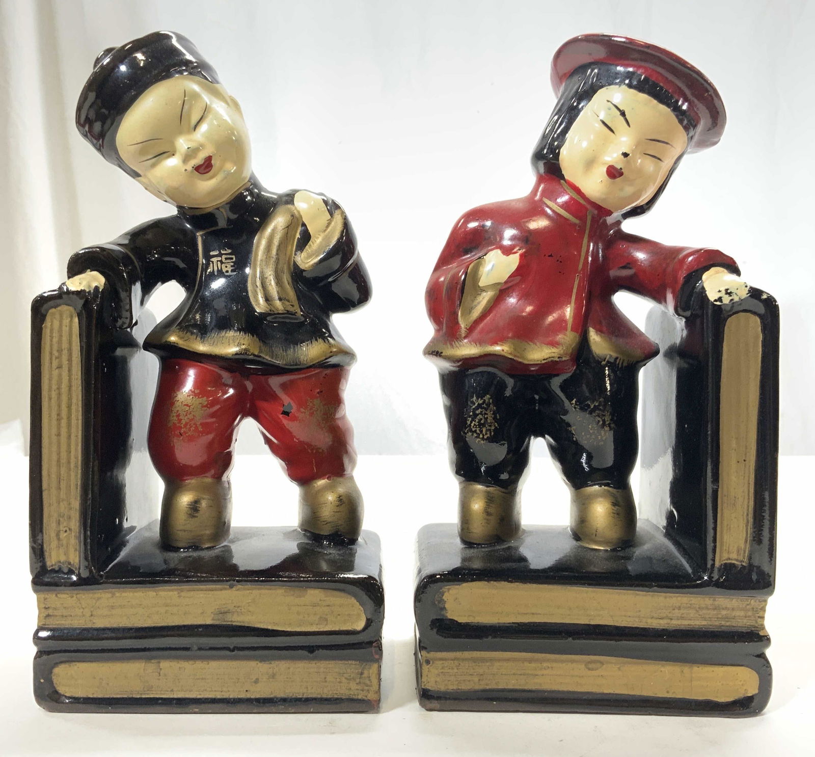 Lot 2 Vintage Asian Porcelain Bookends (1 of 10)