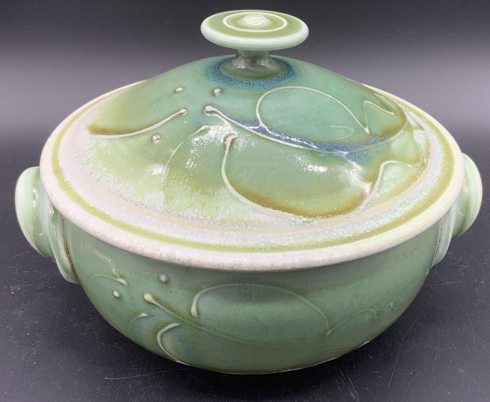 Signed Hand Made Ceramic Lidded Bowl (1 of 10)