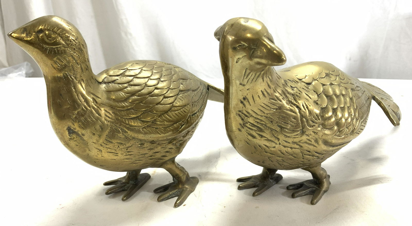 Lot 2 Vintage Brass Pheasant Figures (1 of 9)