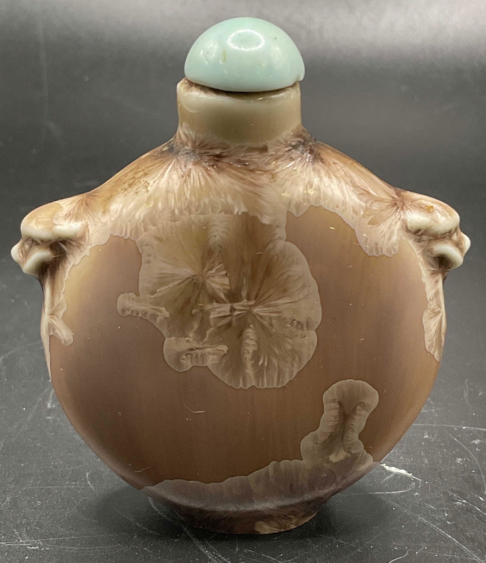 Vintage Pink Glazed Ceramic Snuff Bottle (1 of 7)