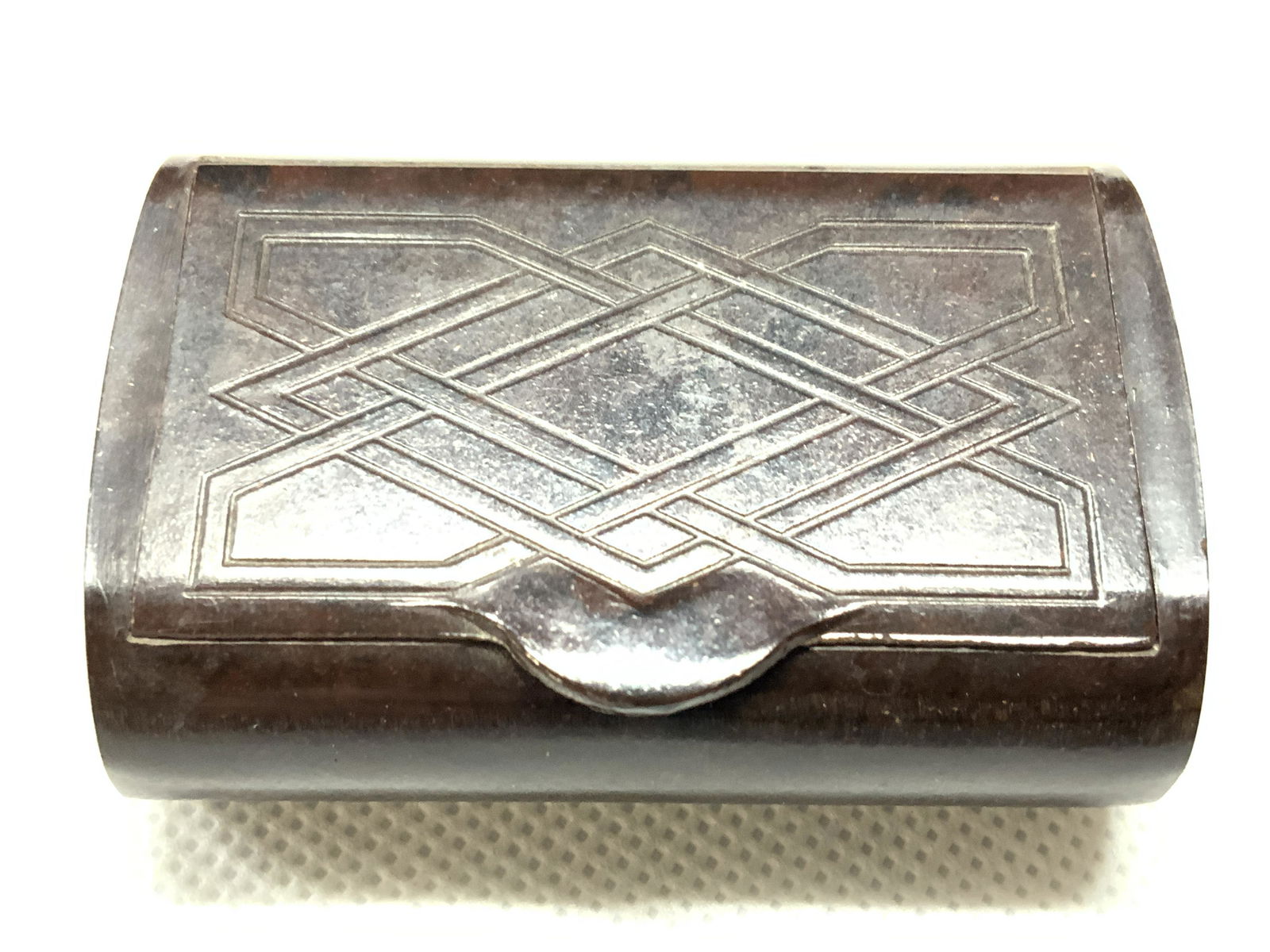 Antique English Polished Wood Snuff Box (1 of 7)
