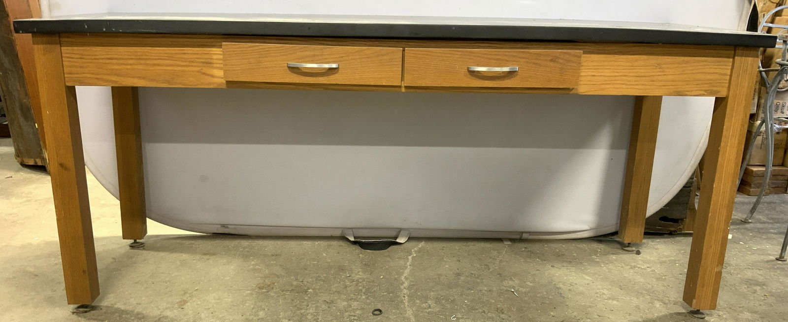 Vintage Stone Top Console W Drawers (1 of 9)
