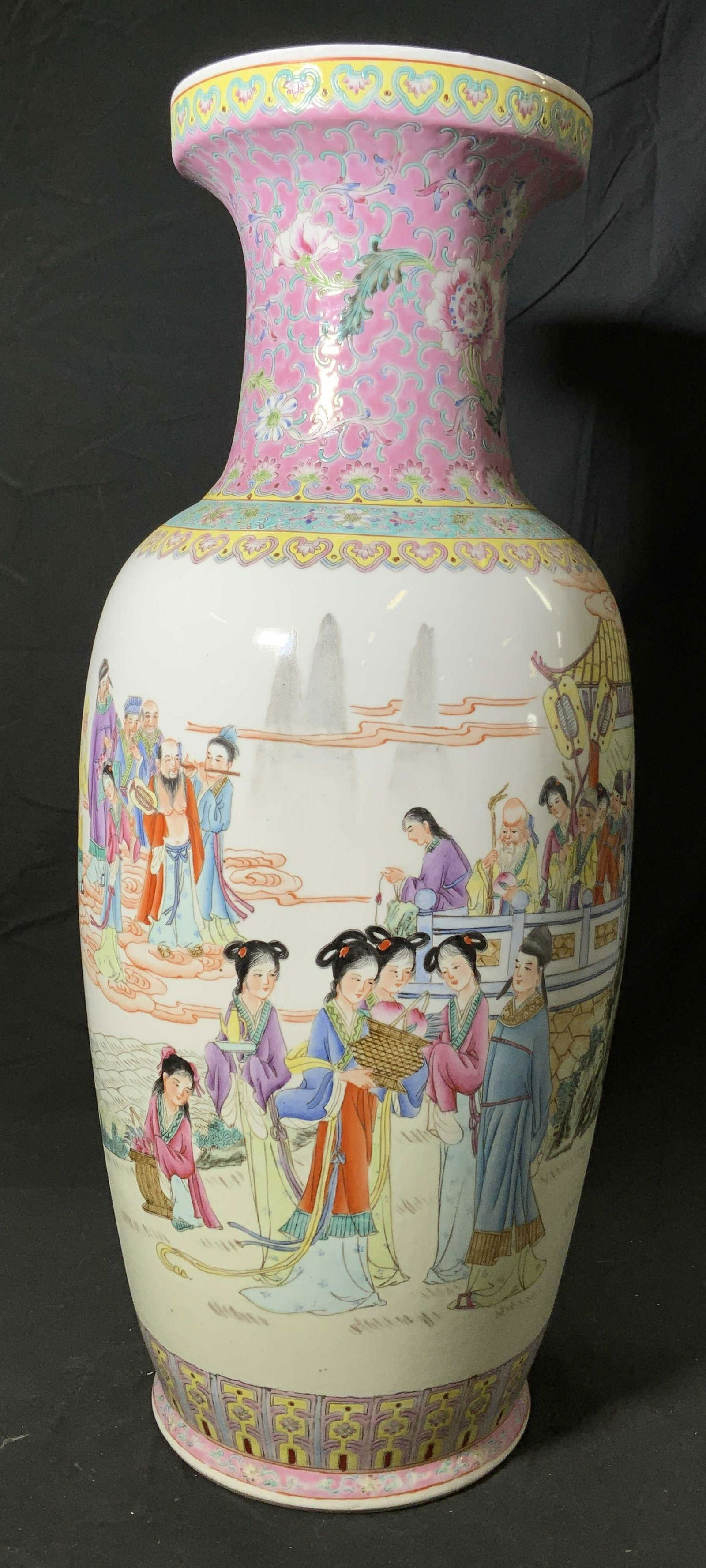 Chinese FAMILLE ROSE XL Porcelain Floor Vase (1 of 8)