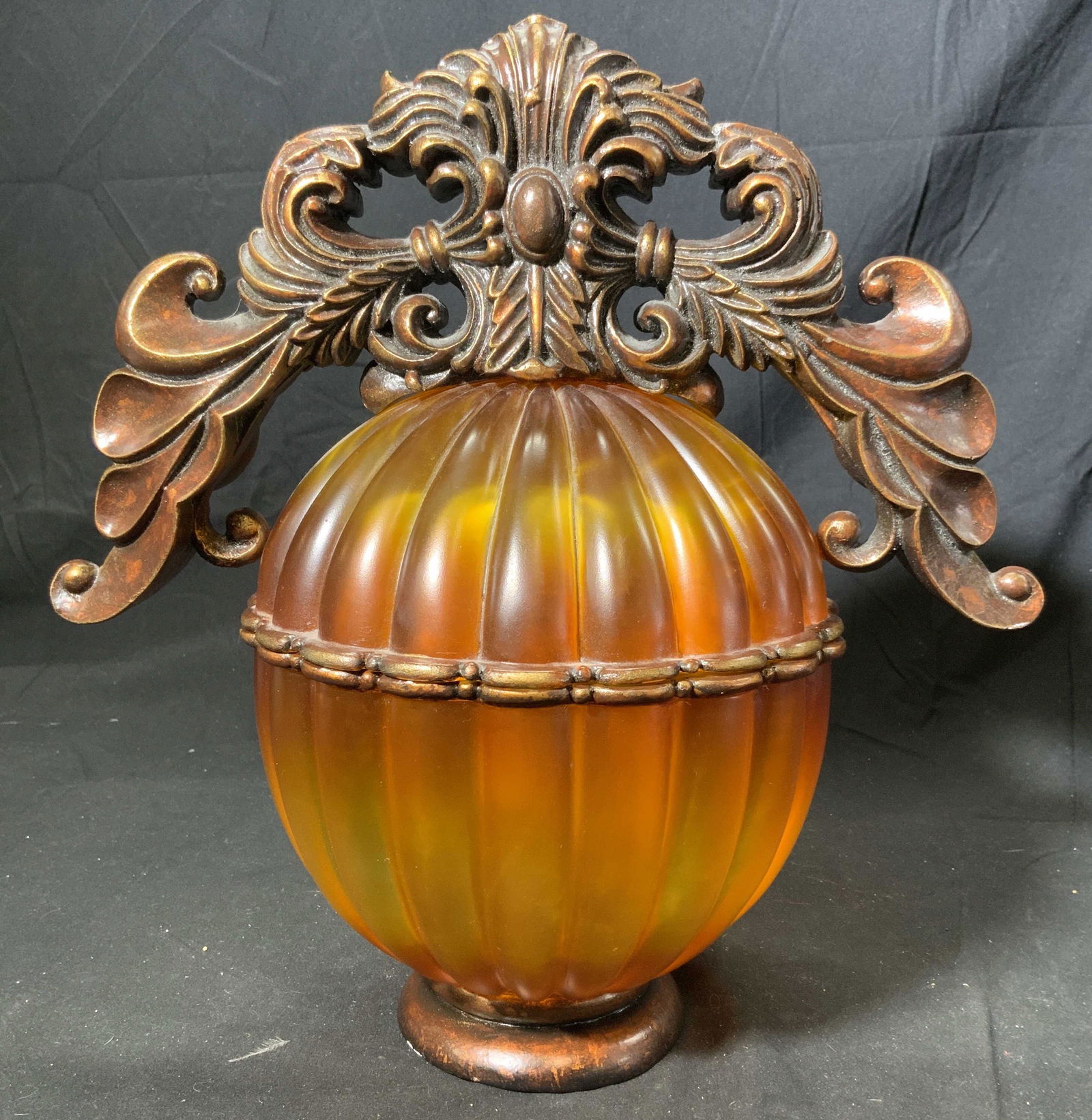 Decorative Orange Resin Covered Vessel (1 of 7)