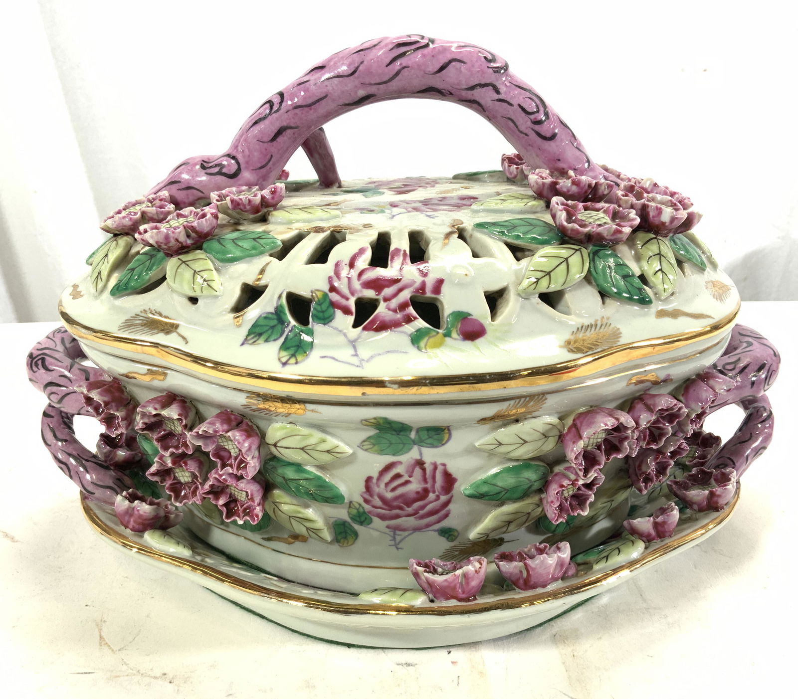 JUWC 1897 Pottery Lidded Serving Dish & Plate (1 of 10)