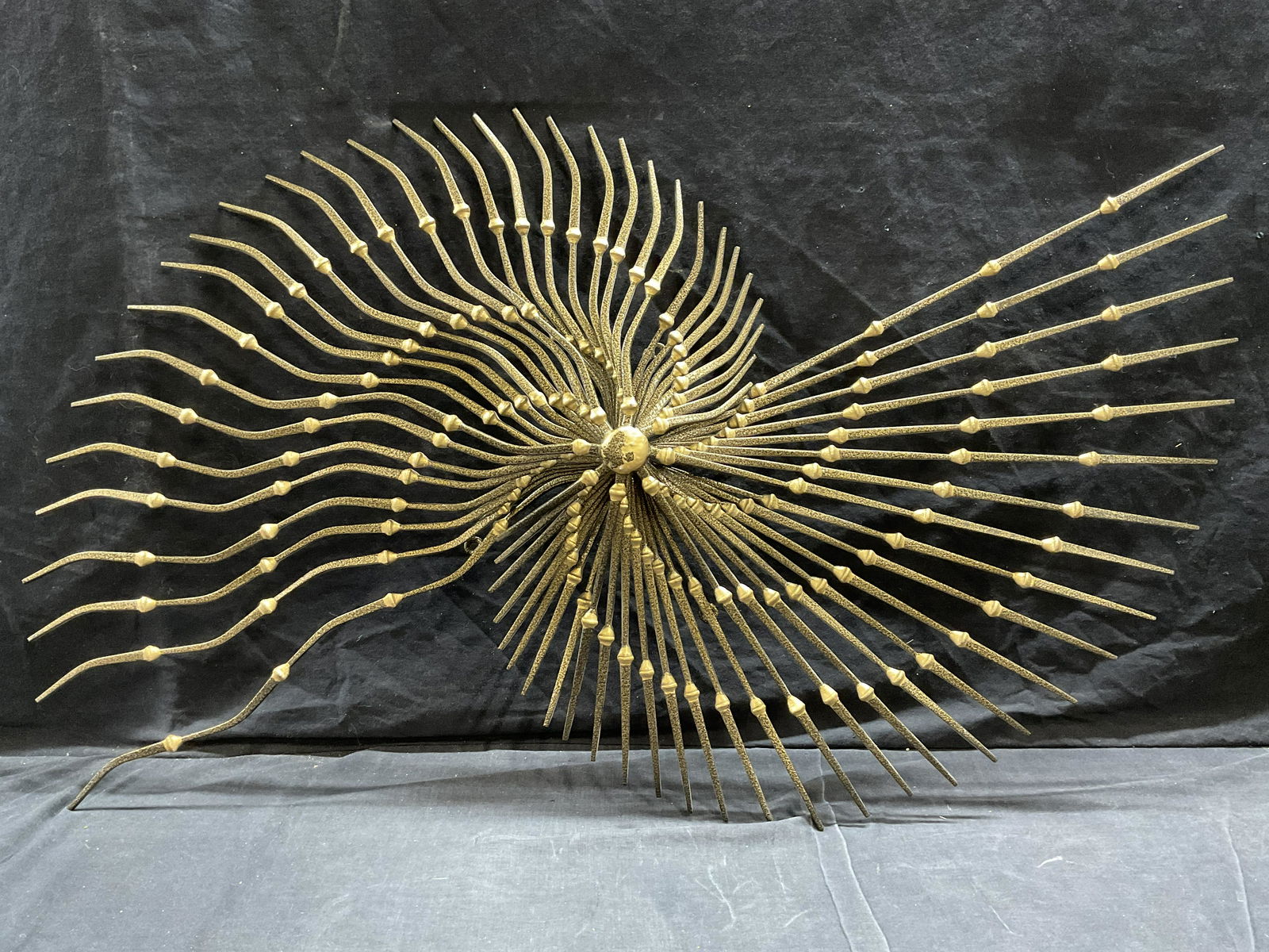 MCM Style Spiral Sunburst Metal Wall Sculpture XL (1 of 9)