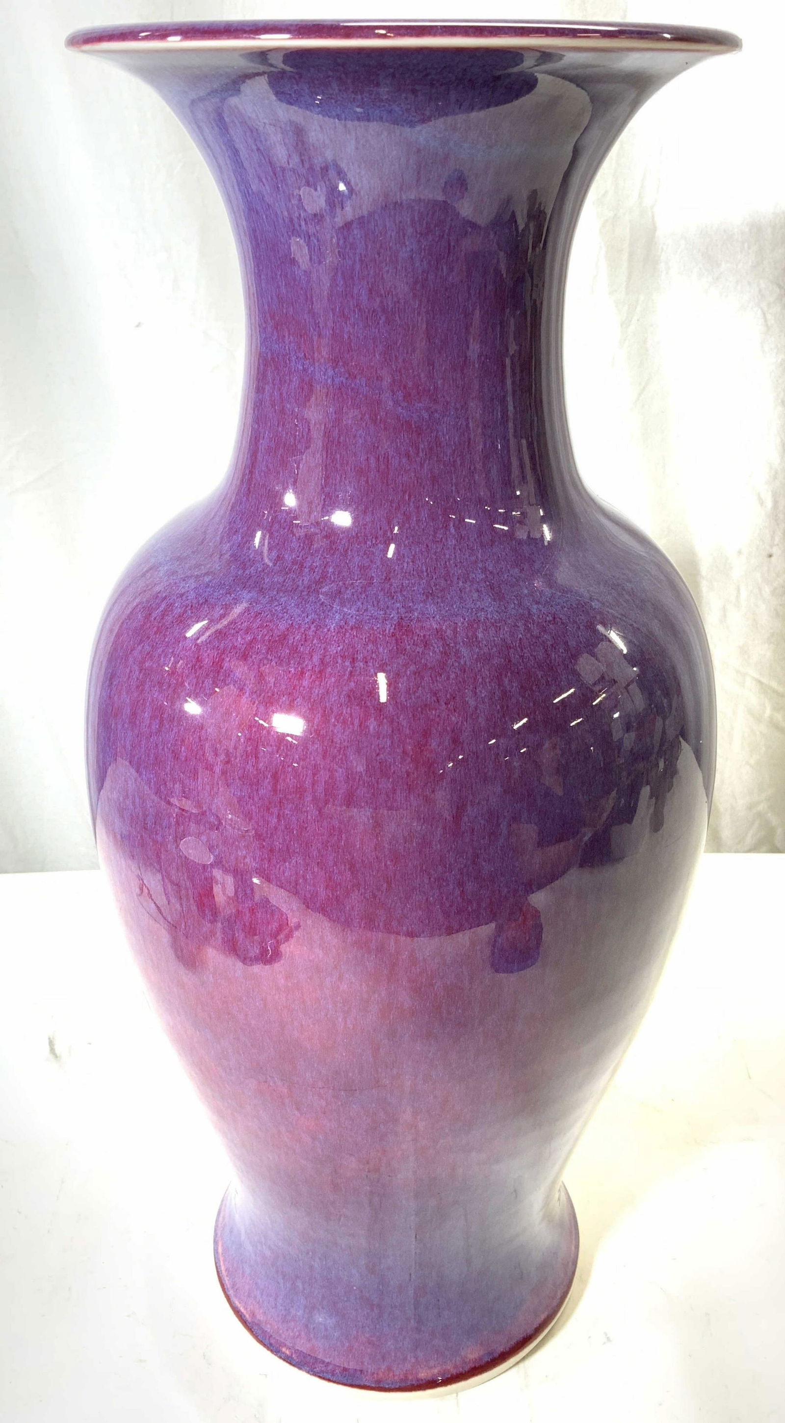 Purple Porcelain Vase Vessel Decor 18inH (1 of 8)