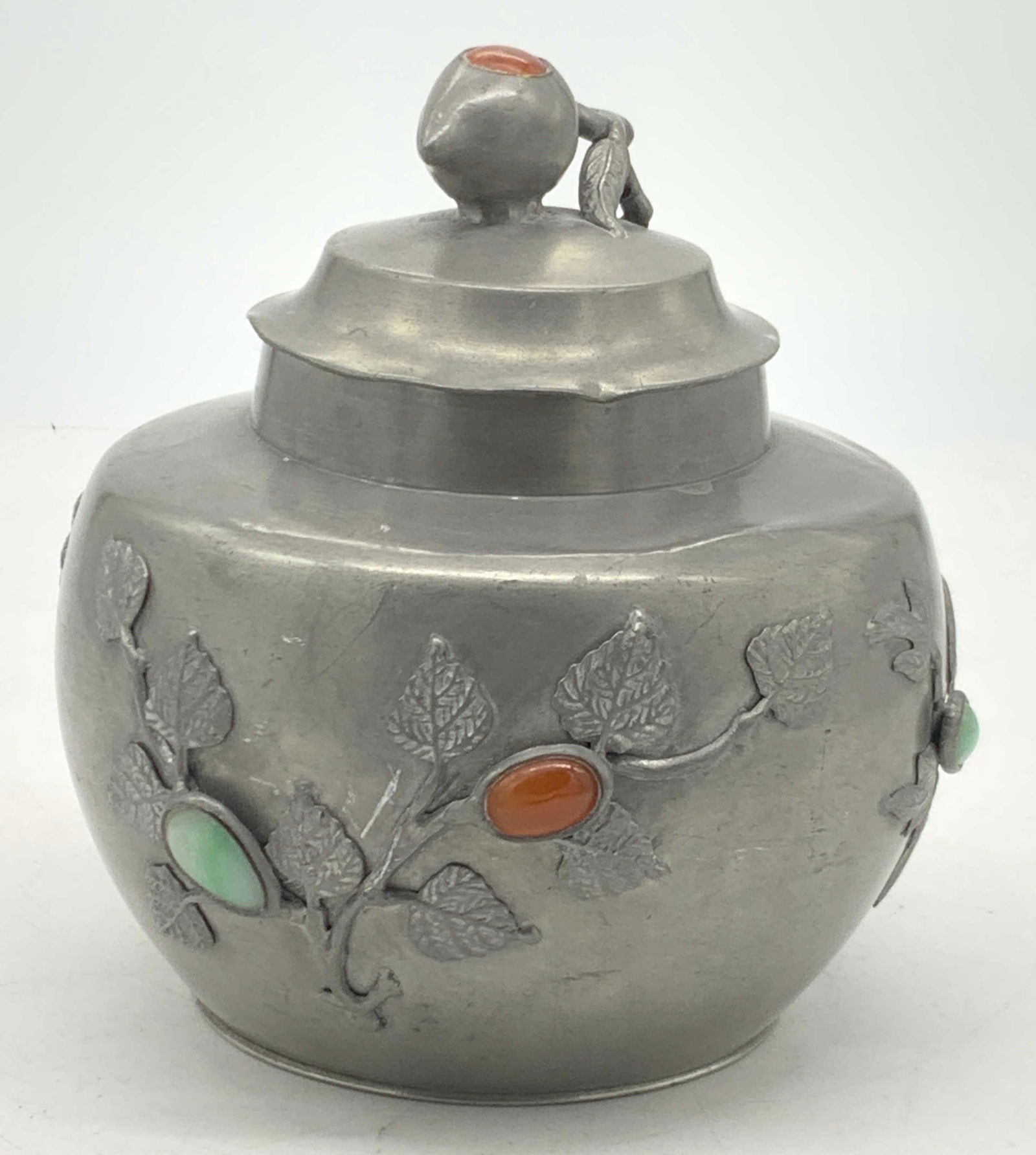 SIGNED Asian Style Pewter & Natural Stone Vessel (1 of 10)
