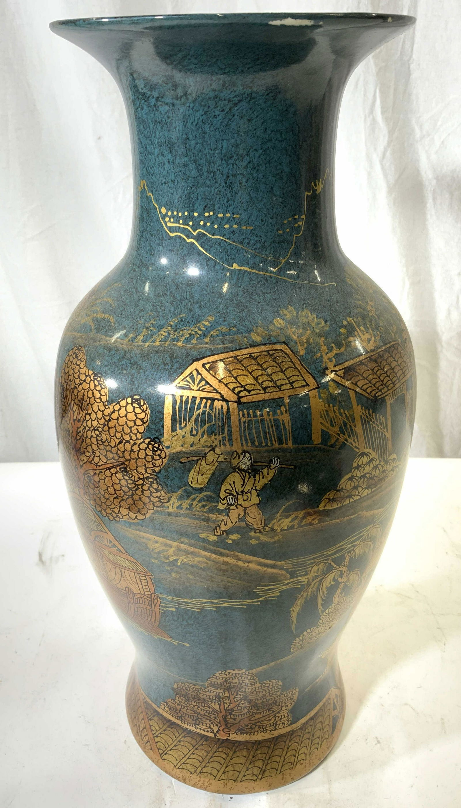 Signed Asian Painted Porcelain Vase Vessel (1 of 8)