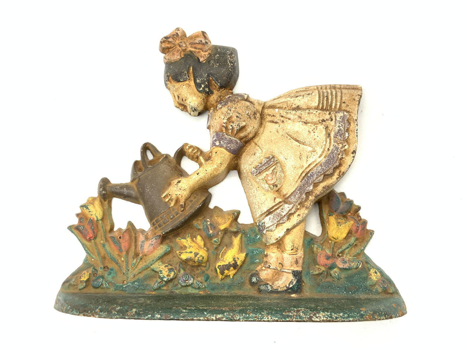 Vintage Painted Cast Iron Child Figural Door Stop (1 of 8)