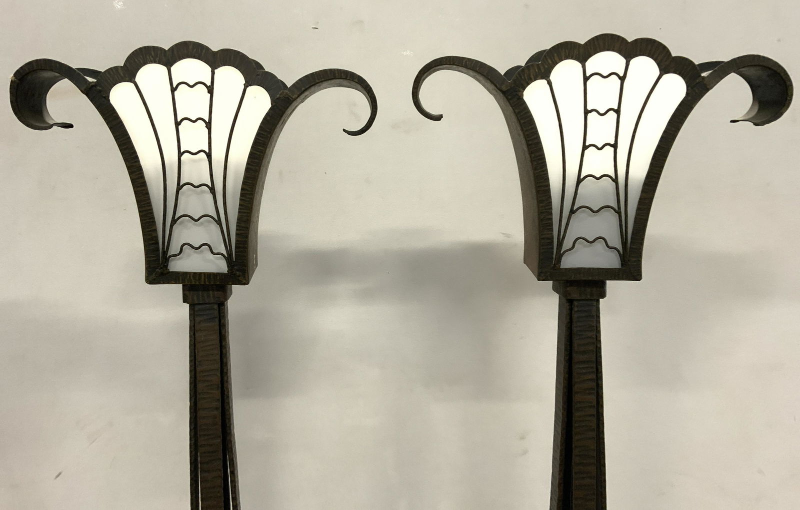 Pair Vintage Art Deco Metal Floor Lamps (1 of 12)