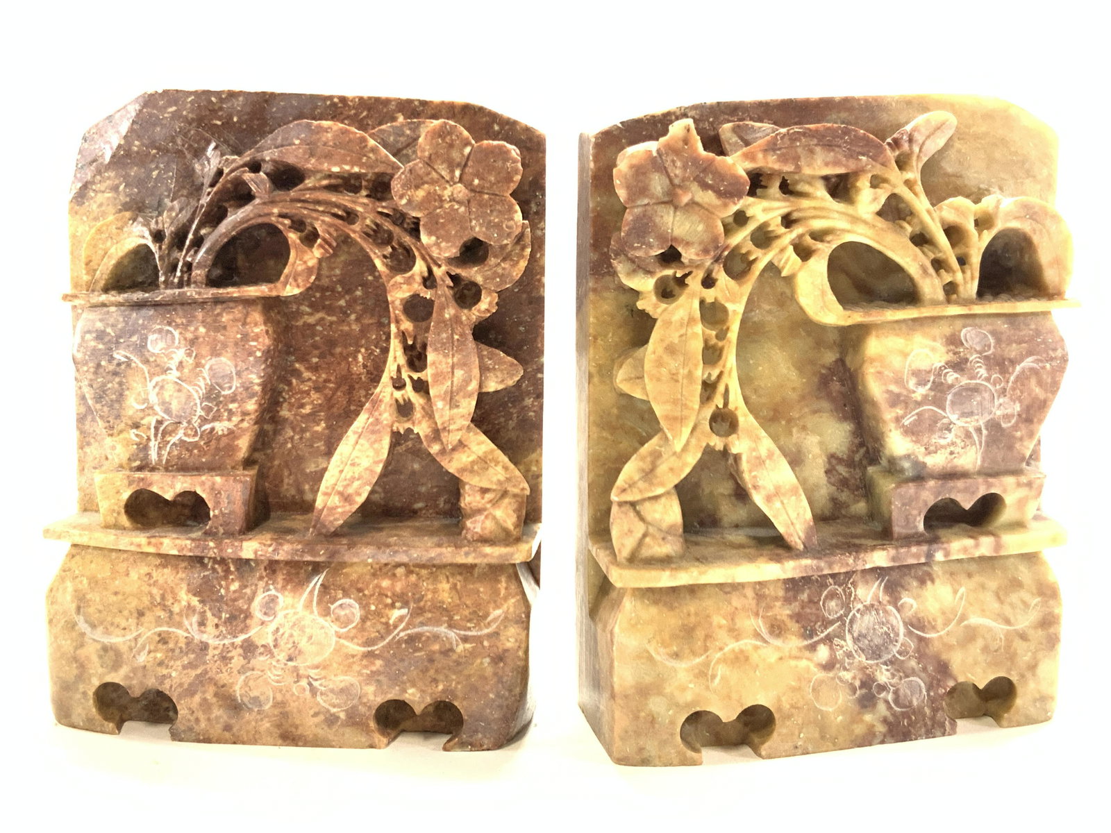 Vintage Carved Natural Stone Bookends (1 of 8)
