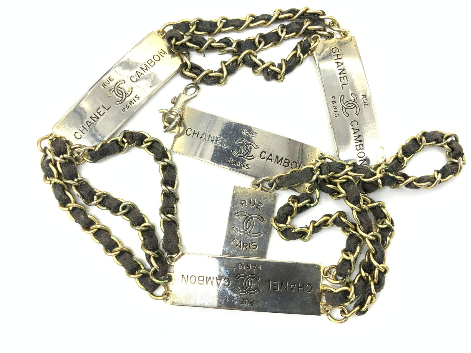 CHANEL RUE CAMBON Gold Tone Chain Belt, FRANCE (1 of 7)