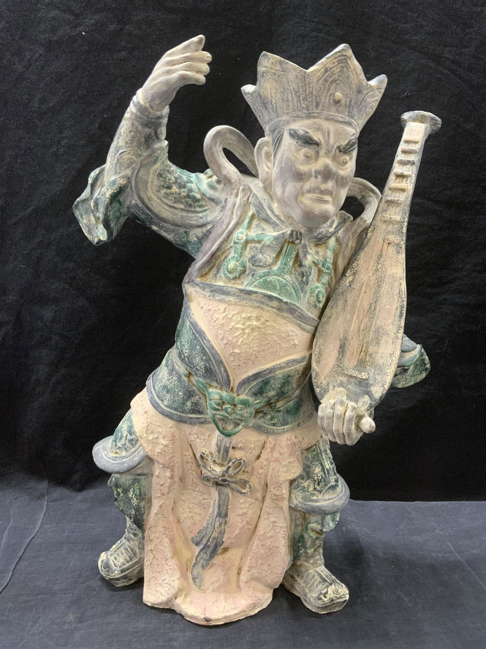 Signed Asian Deity Ceramic Sculpture (1 of 11)