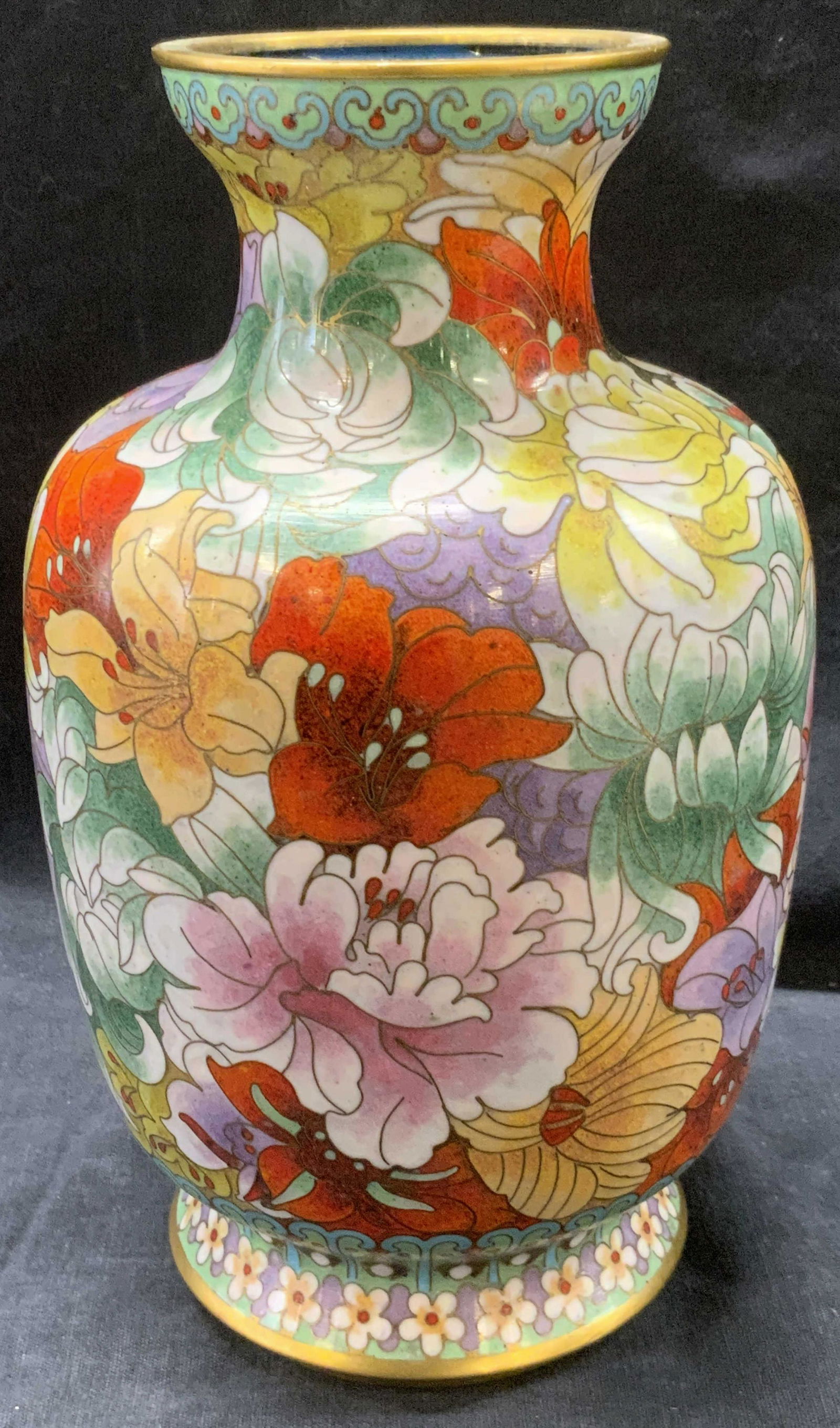 Asian Floral Cloisonné Vessel (1 of 8)