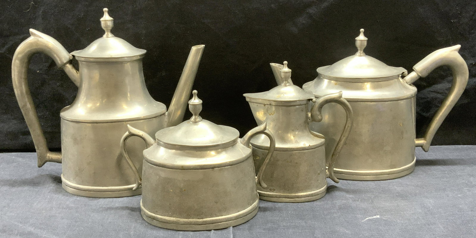 Signed Vtg. Pewter Serving Wear Set of 4, Portugal (1 of 4)