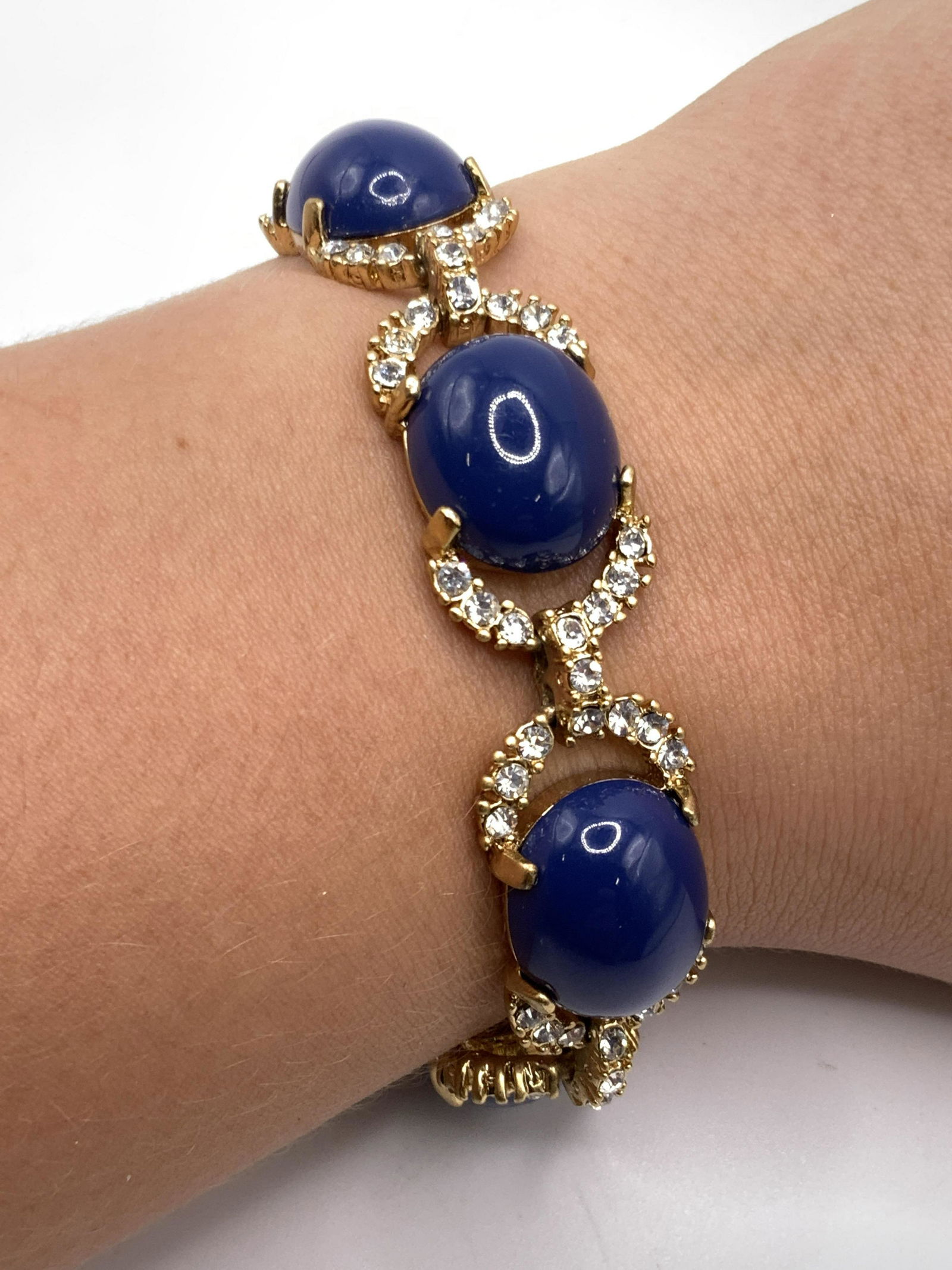 J.CREW NWT Blue Costume Cabochon Crystal Bracelet (1 of 7)