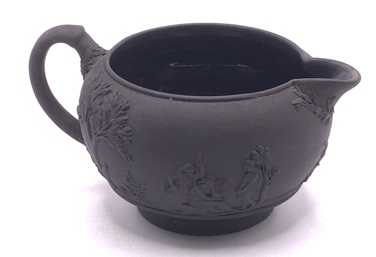 Signed WEDGWOOD Black Basalt Small Creamer (1 of 6)