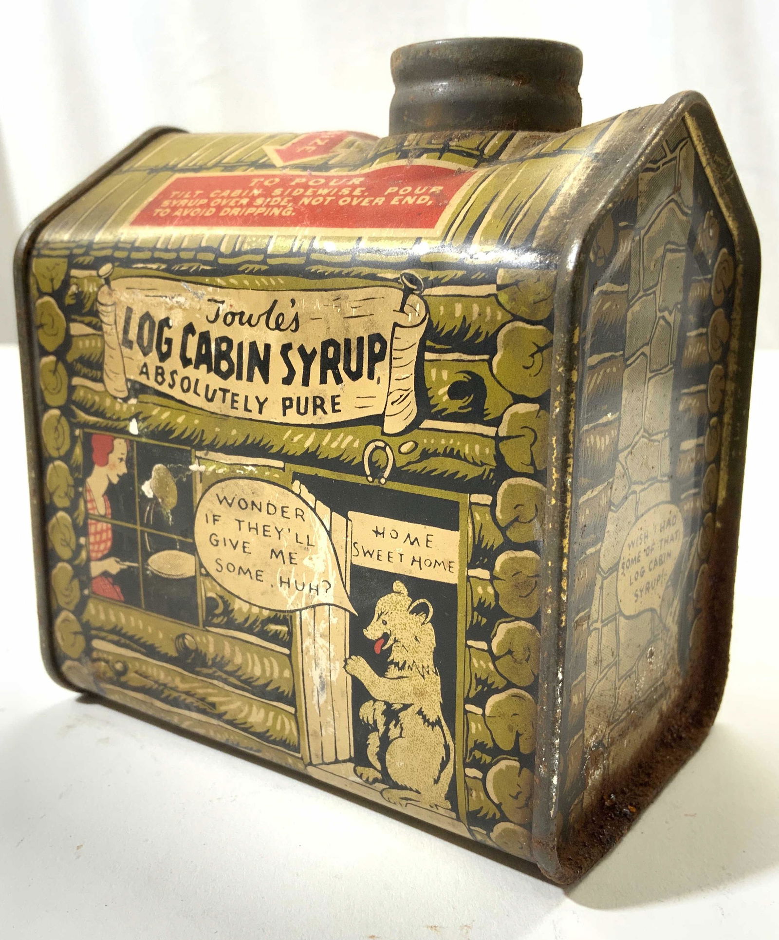 Vintage TOWLES LOG CABIN SYRUP Tin (1 of 7)