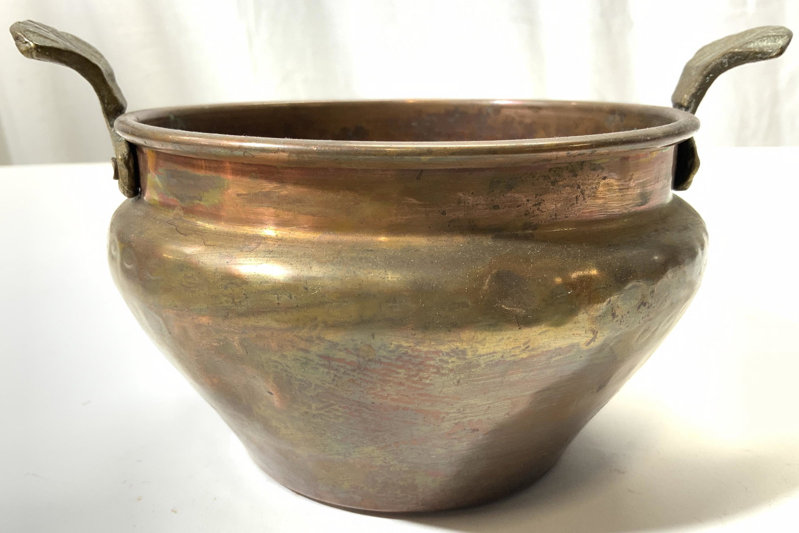 Vintage Hammered Copper Vessel W Handles (1 of 7)