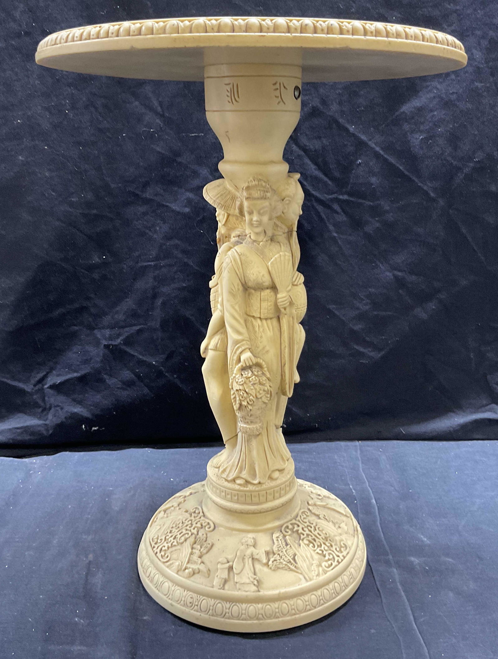 Japanese Style Carved Resin Side Table (1 of 9)