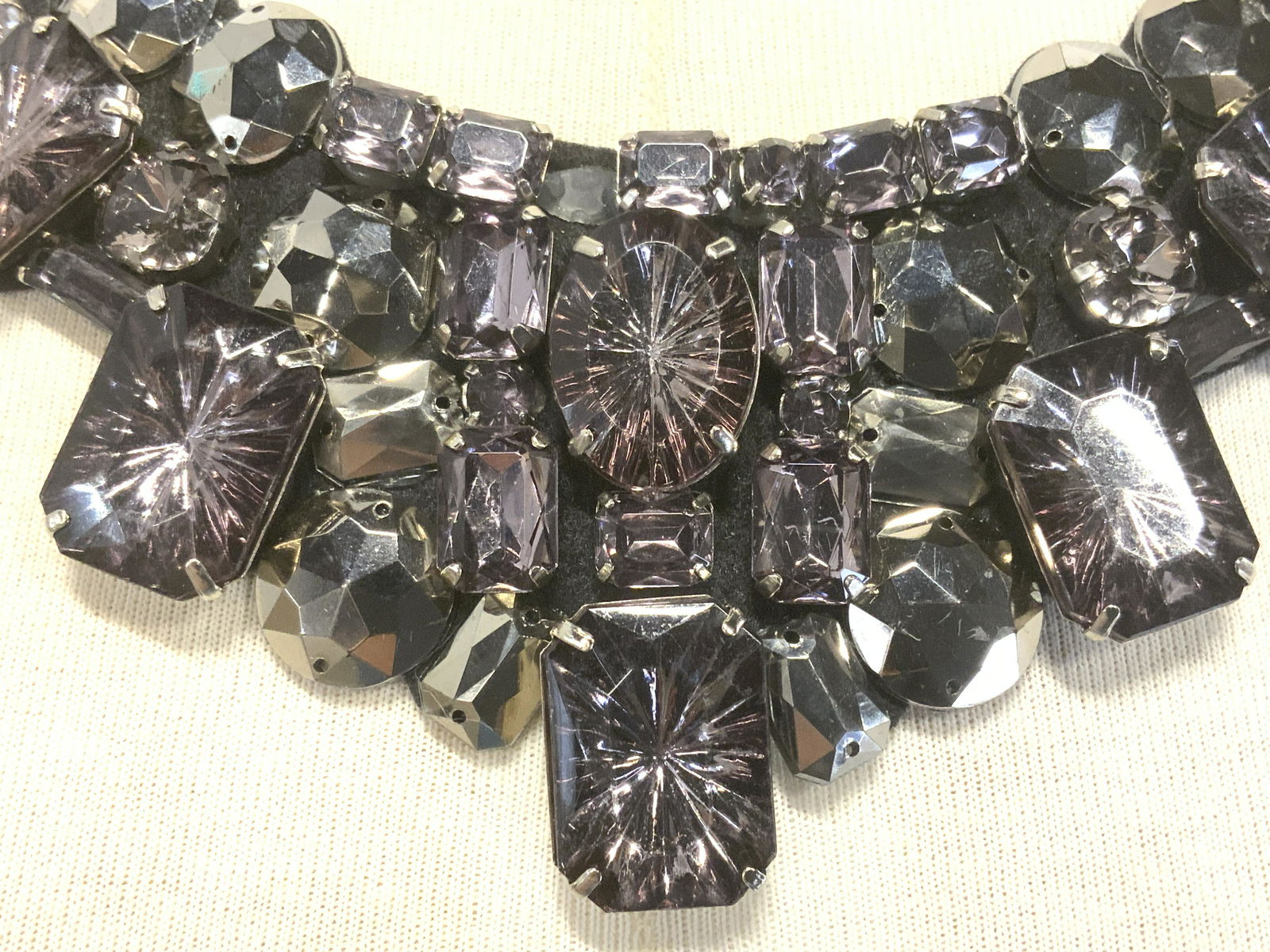 CARA ACCESSORIES Purple Crystal Bib Necklace NWT (1 of 5)