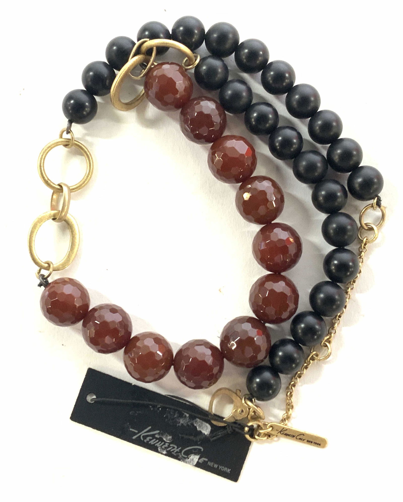 KENNETH COLE Black Beaded & Red Crystal Necklace (1 of 5)