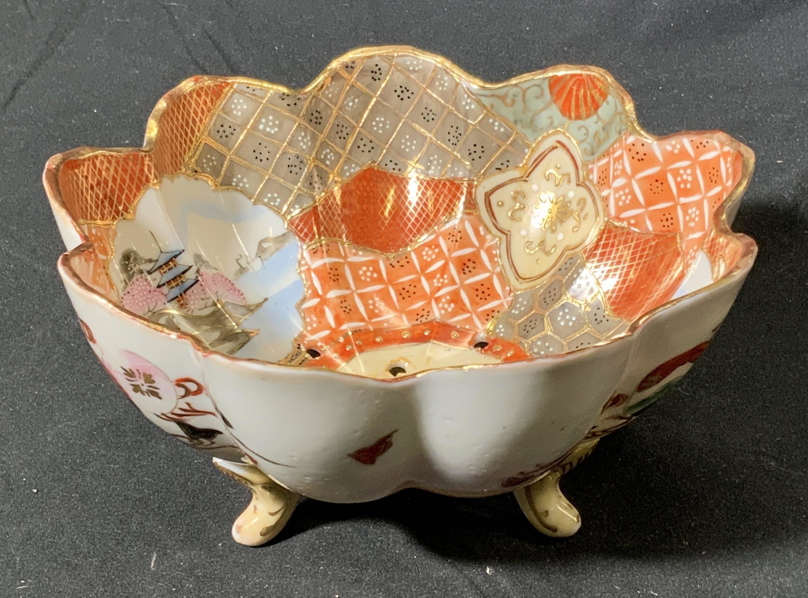 Signed Ornate Gilt Ceramic Bowl (1 of 7)