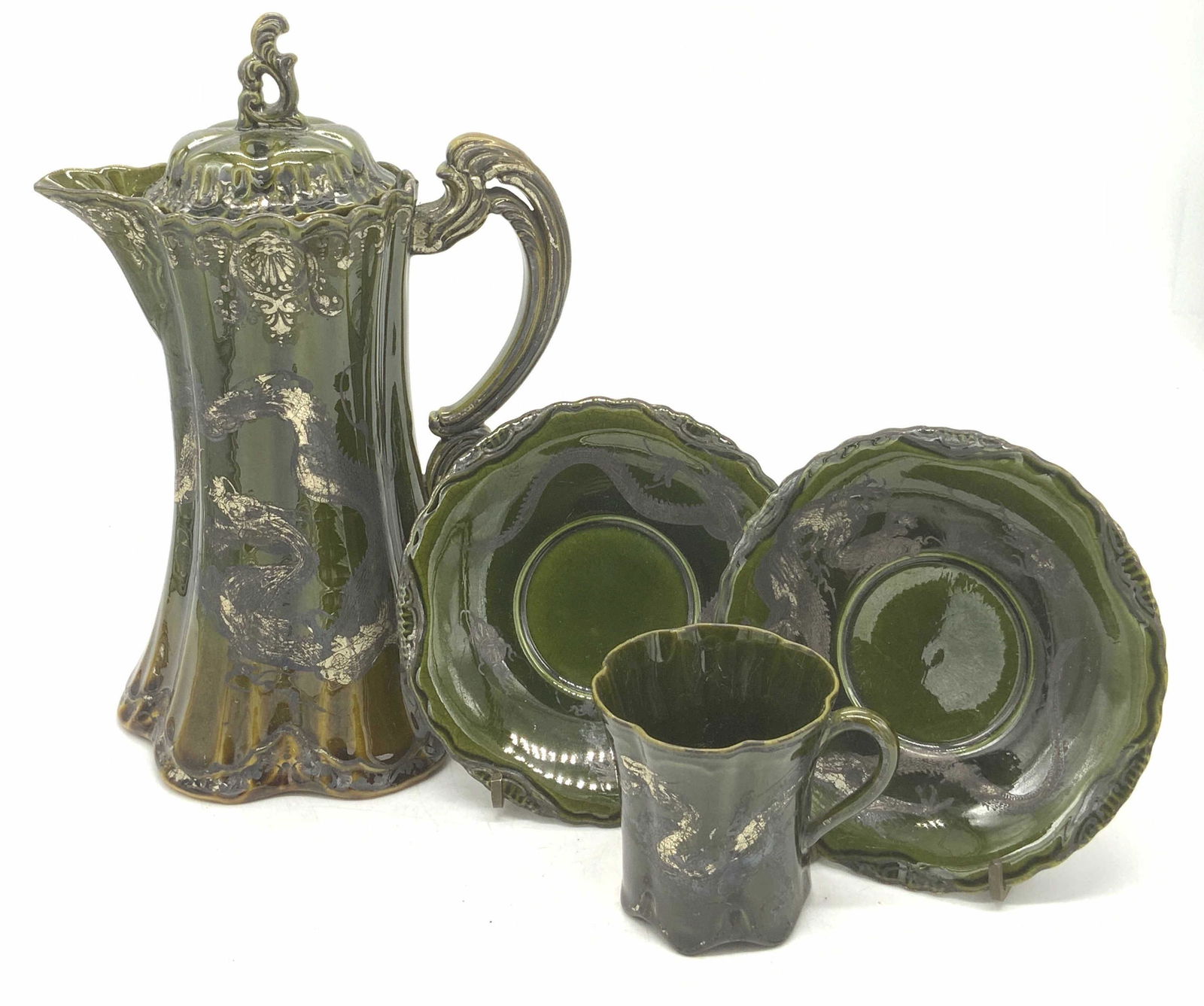 Signed Green Dragon Tea Set (1 of 7)