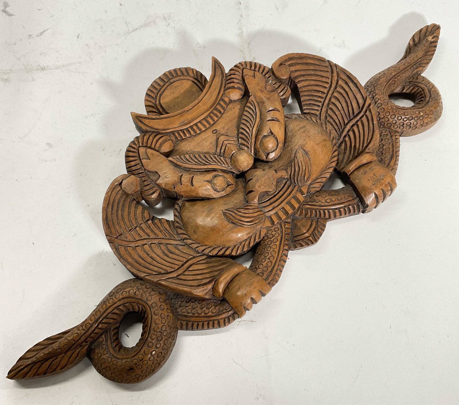 Hand Carved Asian Style Wall Ornament (1 of 6)