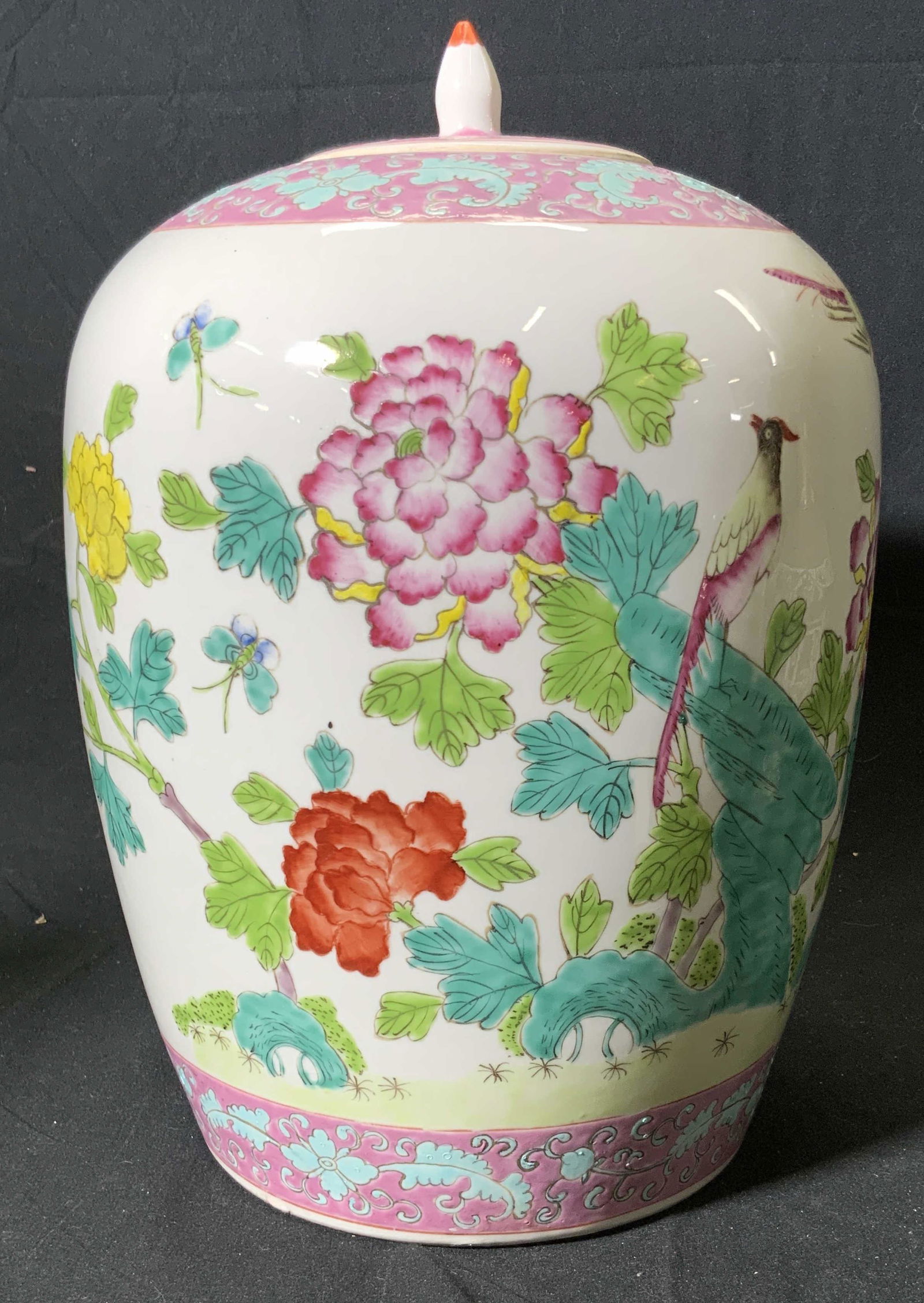 Large Lidded Floral Ceramic Vessel (1 of 6)