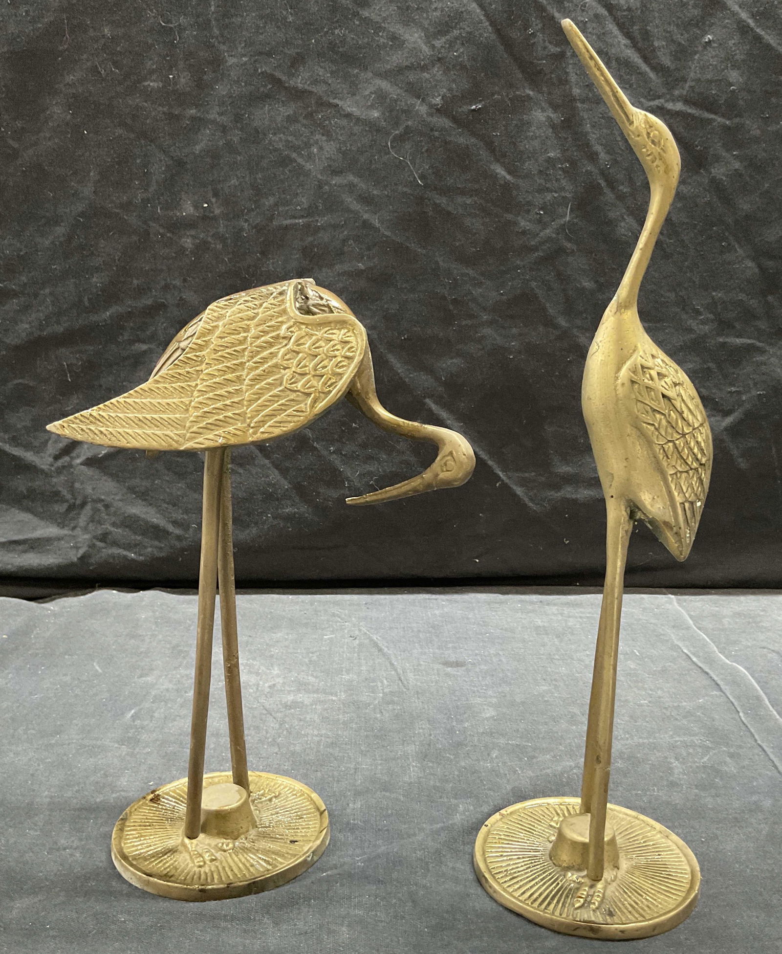 Pair Brass Crane Sculptures (1 of 6)
