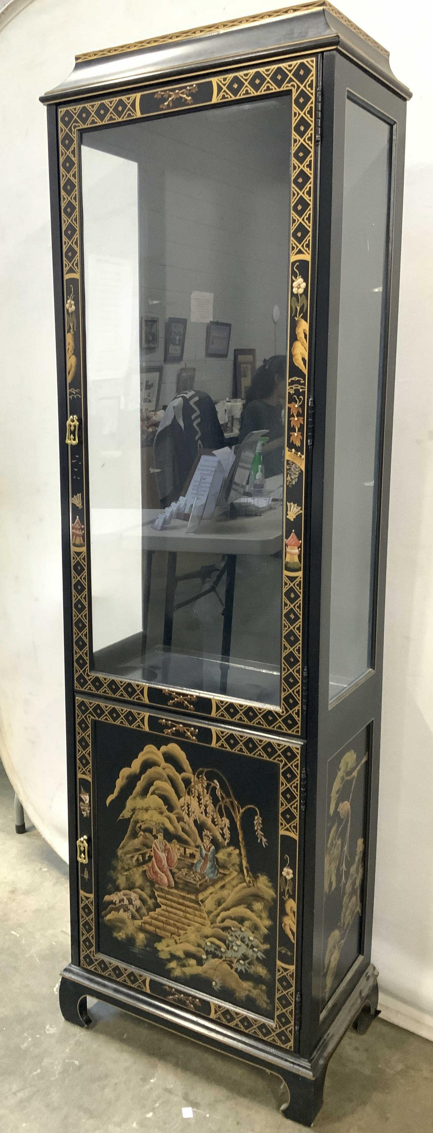 Asian Lacquered Chinoiserie Display Case (1 of 12)