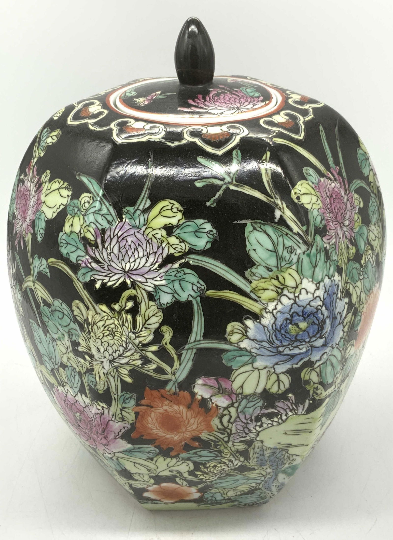 Signed Incised Stoneware Lidded Vessel (1 of 5)