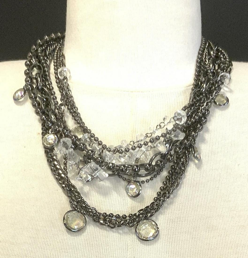 SIMPLY VERA Clear Beaded Multistrand Necklace NWT (1 of 4)