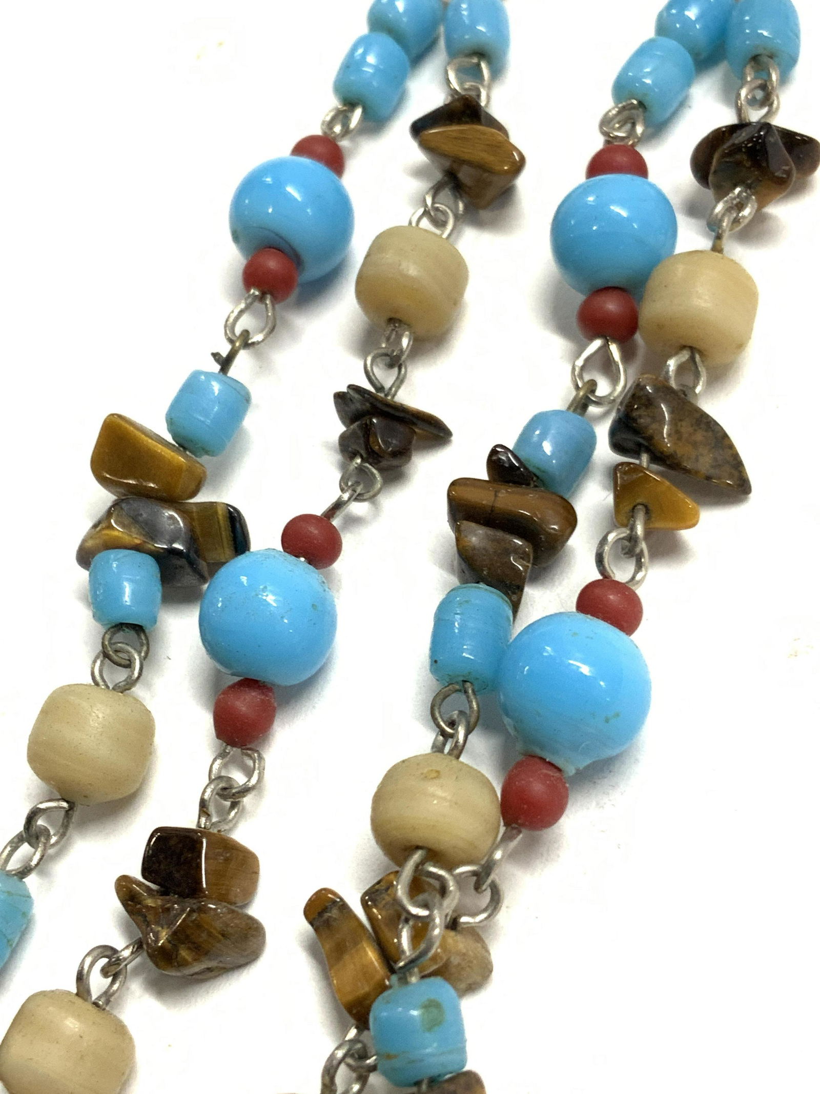 Double Strand Tigers Eye & Glass Beaded Necklace (1 of 3)