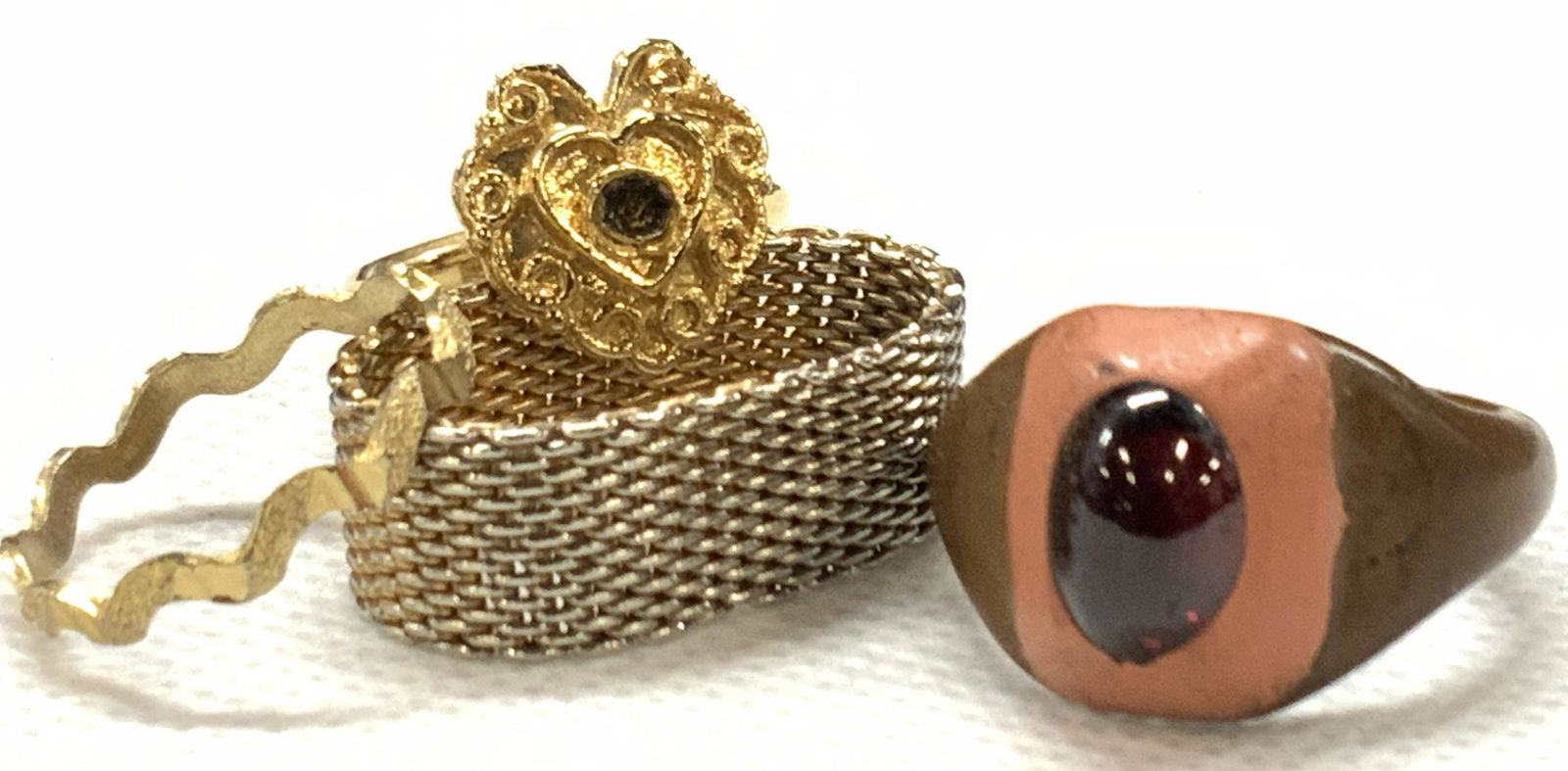 4 Vintage Rings Stackable & Clay (1 of 5)