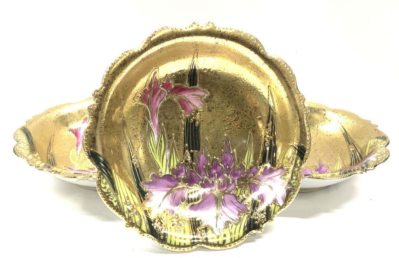 Set 4 Heavily Gilt Hand-painted PorcelainBowls (1 of 5)