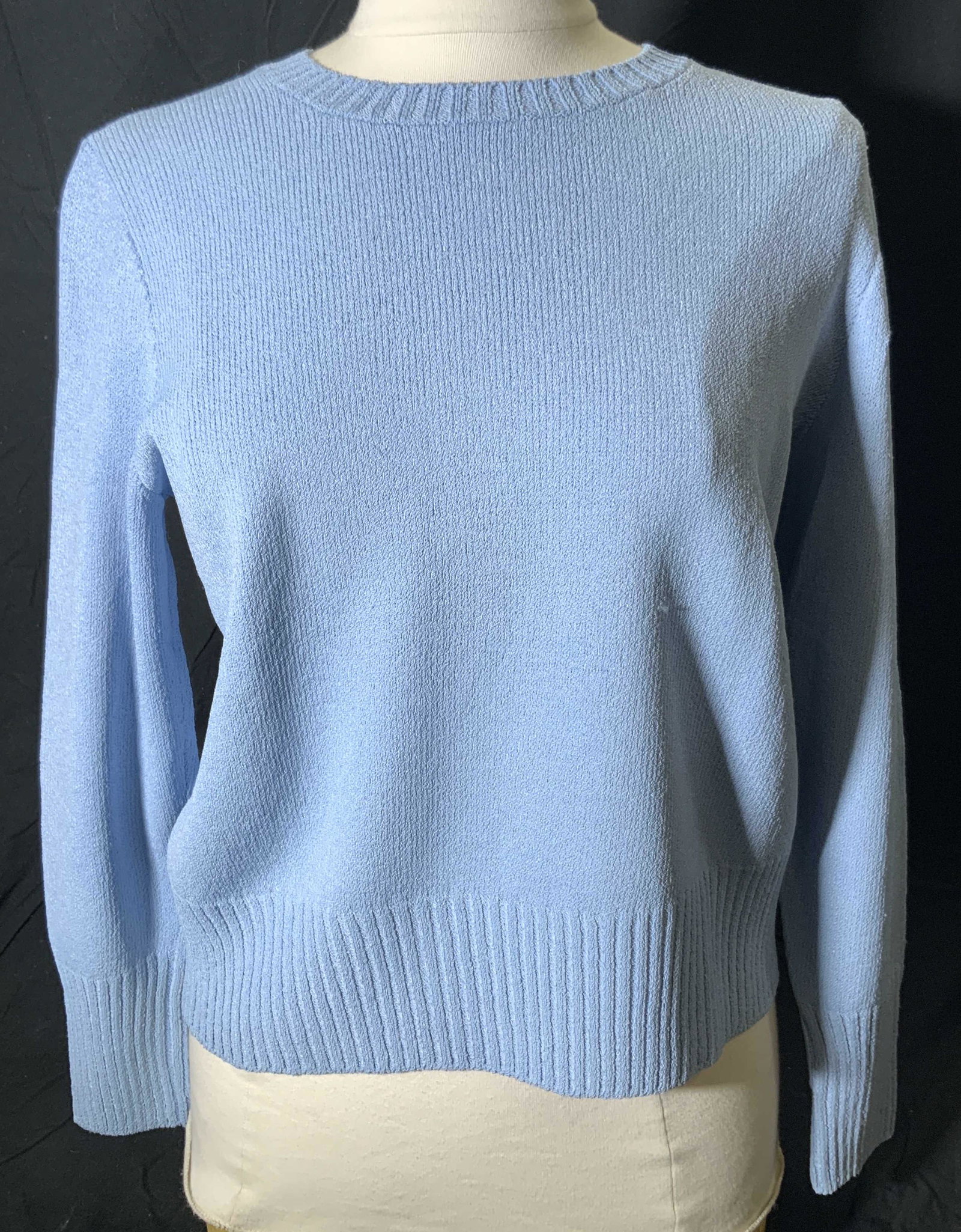 SPORTSWORKS STUDIO Blue Crewneck Sweater: SPORTSWORKS STUDIO light blue long sleeve crewneck sweater. Size XL. Viscose and elite blend. Fabric is very stretchy. Gently worn. SPORTSWORKS STUDIO based in Boca Raton, Florida and East Hampton, NY