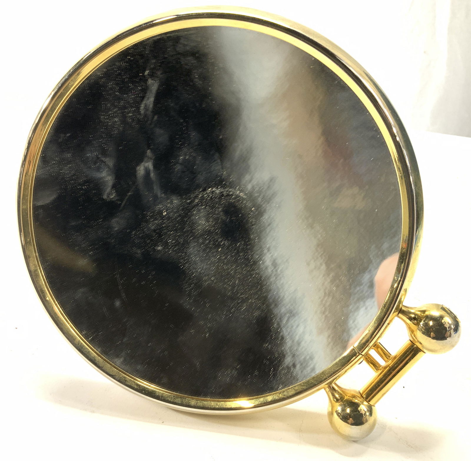 Brass Toned Vanity Table Top 15x Mirror (1 of 5)