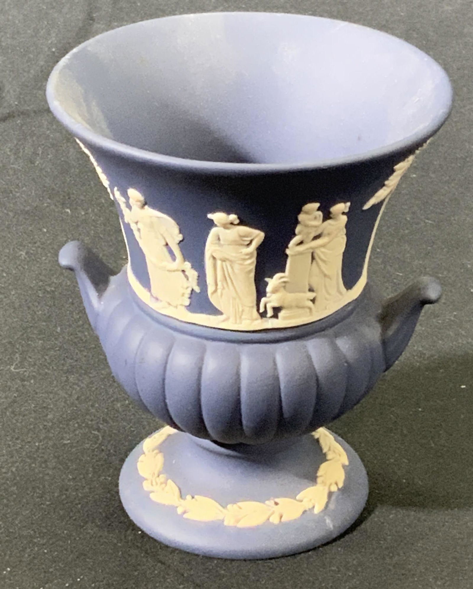 WEDGWOOD Blue Figural Motif Jasperware Vessel (1 of 4)