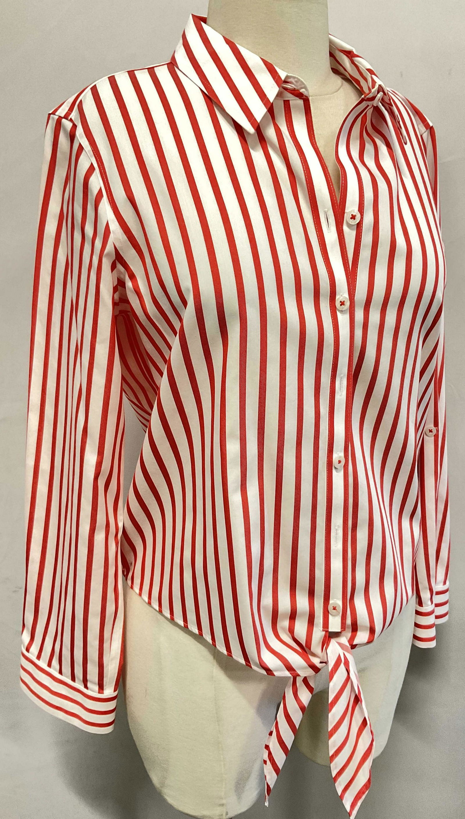 Candy Stripped CHICOS Button Up Collared Top (1 of 5)